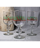 Holly &amp; Berry Arby&#39;s Libbey Stem Bow Wine Glasses Set of 4 Gold Rim - £11.23 GBP