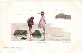 Artist E Van GOETHEM-CHILDREN Crab HUNTERS~1908 Tuck &quot;On The Sands&quot;Postcard - £7.20 GBP
