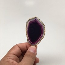 86 cts Purple Agate Druzy Slice Geode Pendant Gold Plated @Brazil, Bp1067 - £4.72 GBP