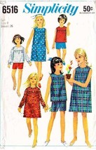 Vintage 1966 Girl&#39;s Dress, Overblouse &amp; Shorts Pattern 6516-s Size 8 - $12.00