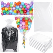 6 Pieces Balloon Transport Bags, 98.4 X 59.1 Inch Clear Giant Storage Ba... - £28.23 GBP