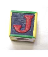  Miniature Ceramic Wooden Block Letter J  - £7.98 GBP