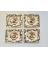 4 Royal Staffordshire Rural Scenes Wilkinson Biarritz Brown Square Desse... - $1,493.70 MXN