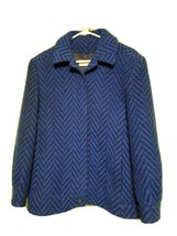 Vintage 1950s 1960s Pendleton Jacket Size 12 Blue Black Striped Blazer Wool USA - £72.83 GBP