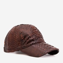 Boss Dark Brown Python Leather Cap image 9