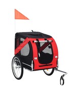 vidaXL Pet Bike Trailer Red and Black Oxford fabric and steel Medium - $3,532.62 MXN
