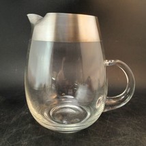 MCM Dorothy Thorpe Silver Band  5.75&quot; Glass Water Beverage Cocktail PITCHER - £19.46 GBP