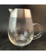 MCM Dorothy Thorpe Silver Band  5.75&quot; Glass Water Beverage Cocktail PITCHER - £19.42 GBP