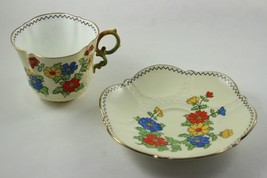 Vintage Aynsley England Tea Cup and Saucer Floral Design China - $54.01