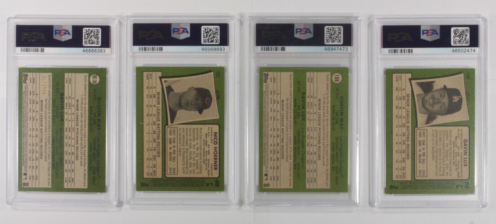 Lot 4 PSA 10 2020 Topps Heritage Nico Hoerner, Dustin Kann / Gavin Lux, Lux-
... Item image 2