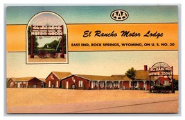 El Rancho Motor Lodge Motel Rock Springs Wyoming WY UNP Unused Linen Postcard U4 - £2.30 GBP