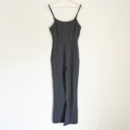 Primary image for NWT Urban Outfitters Harlyn Bodycon Gingham Jumpsuit Black White M y2k Retro