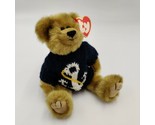 TY Beanie Baby Salty Plush Brown Jointed Teddy Bear Navy Nautical Sweate... - $15.43