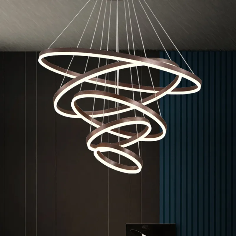 Nt lights golden creative aluminum circle pendant light for living room restaurant home thumb200