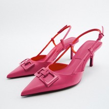 Women Red Pumps Slingback High Heels Woman Casual Office Shoes Spring Summer Hee - £39.64 GBP