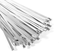 100-Pack Metal Zip Ties 11.8 inch, Heavy Duty 304 Stainless Steel Self-L... - $14.55