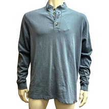 Copper and Oak Long Sleeve Men’s Henley Shirt Graphite Gray, Size Large - $29.70
