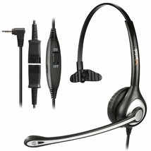 2.5Mm Telephone Headset Monaural With Noise Canceling Mic+Quick Disconne... - £41.65 GBP