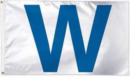 Wrigley Field Chicago Cubs Blue &quot;W&quot; WINdy City Victory Flag 3X5 - £12.53 GBP