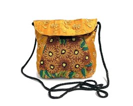 Small Floral Embroidered Slim Embossed Satin Purse Crossbody Bag - Women... - $17.81