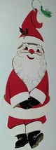 Vtg Santa Claus DieCut 16” MCM Henri Fayette Die-Cut Christmas Decor Hanging - £11.10 GBP