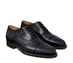New Oxford Handmade Leather Dark Gray  color Cap Toe Shoe For Men&#39;s - £124.91 GBP