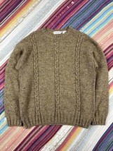 Oliver Harding Crew Neck Nordic Sweater Wool Cotton Silk Blend Tweed Bei... - £35.04 GBP