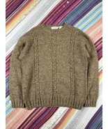 Oliver Harding Crew Neck Nordic Sweater Wool Cotton Silk Blend Tweed Bei... - £35.02 GBP