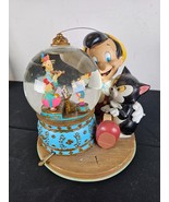 Disney Pinocchio &amp; Figaro Magic Musi Animated Snow Globe Brahm&#39;s Waltz - $176.51 CAD