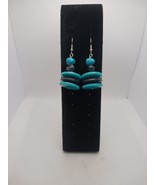 Vintage Retro Beaded Disk Earrings - $12.00