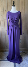 White by Vera Wang 4 Dress Gown Purple Knot Front Long Sleeve Back V NWT... - $129.95