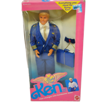 Vintage 1989 Flight Time Ken Airplanne Pilot Barbie Doll # 9600 Mattel New Nos - £45.39 GBP