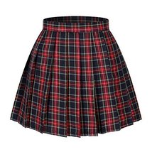 Beautifulfashionlife Girl`s Japan High Waist School Plaid Pleated Cotton Skirts  - $16.52