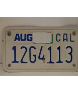 California CA Motorcycle ATV Cycle License Plate Tag White Blue Small 12... - $27.35 CAD