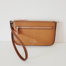 Kate Spade Leila Pebbled Leather Convertible Wristlet Clutch Bag Warm Gi... - $62.62