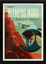 Inspirational Mars Poster by SpaceX Olympus Mons Framed A+ Quality 12x18 - $725.39 MXN