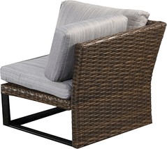 Lokatse Home Corner Wicker Chairs Rattan Sofa Outdoor Furniture With, Grey. - £207.79 GBP