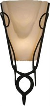 Rustica Sconce Wall Hand-Carved White Onyx Forged Iron Art Nouveau 2-Light - £663.61 GBP