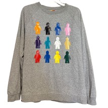 Lego Womens Sweatshirt Gray Medium Heather Graphic Print Long Sleeve Pullover - £14.06 GBP