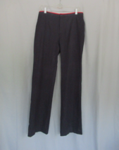 Nine West pants Size 10 navy red stripe straight leg stretch inseam 32&quot; - $14.65