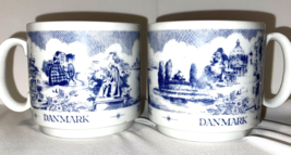 Coffee Mugs Lot of 2 Kram Design Danmark Colonial People Ships Spinning ... - $320.19 MXN