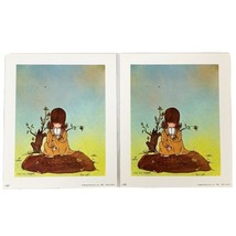 Vintage Art Print Girl Child Litho Bernard Picture Co Made In USA Lot of 2 - $4.75