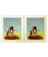 Vintage Art Print Girl Child Litho Bernard Picture Co Made In USA Lot of 2 - €4,04 EUR