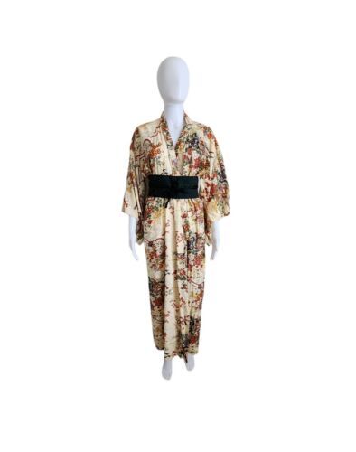 Vintage Women Japaneese Oriental Floral Kimono - $57.42