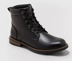 Goodfellow &amp; Co Mens Jeffrey Cap Toe Fashion Combat Boots In Black -  Size 8 - £22.11 GBP