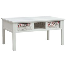 Coffee Table White 99.5x60x48 cm Wood - £81.68 GBP