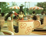 Goofy on Mad Tea Party Disney World Orlando FL Florida UNP Chrome Postca... - $2.92