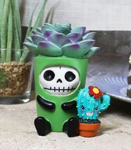 Ebros Furry Bones Echy The Succulent Plant Pot With Cactus Skeleton Figu... - €12,96 EUR