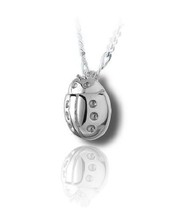 Sterling Silver Lady Bug Funeral Cremation Urn Pendant for Ashes w/Chain - £190.61 GBP