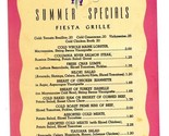 The Chase Hotel Fiesta Grill Summer Specials Menu 1960s Palm Springs Cal... - $34.63